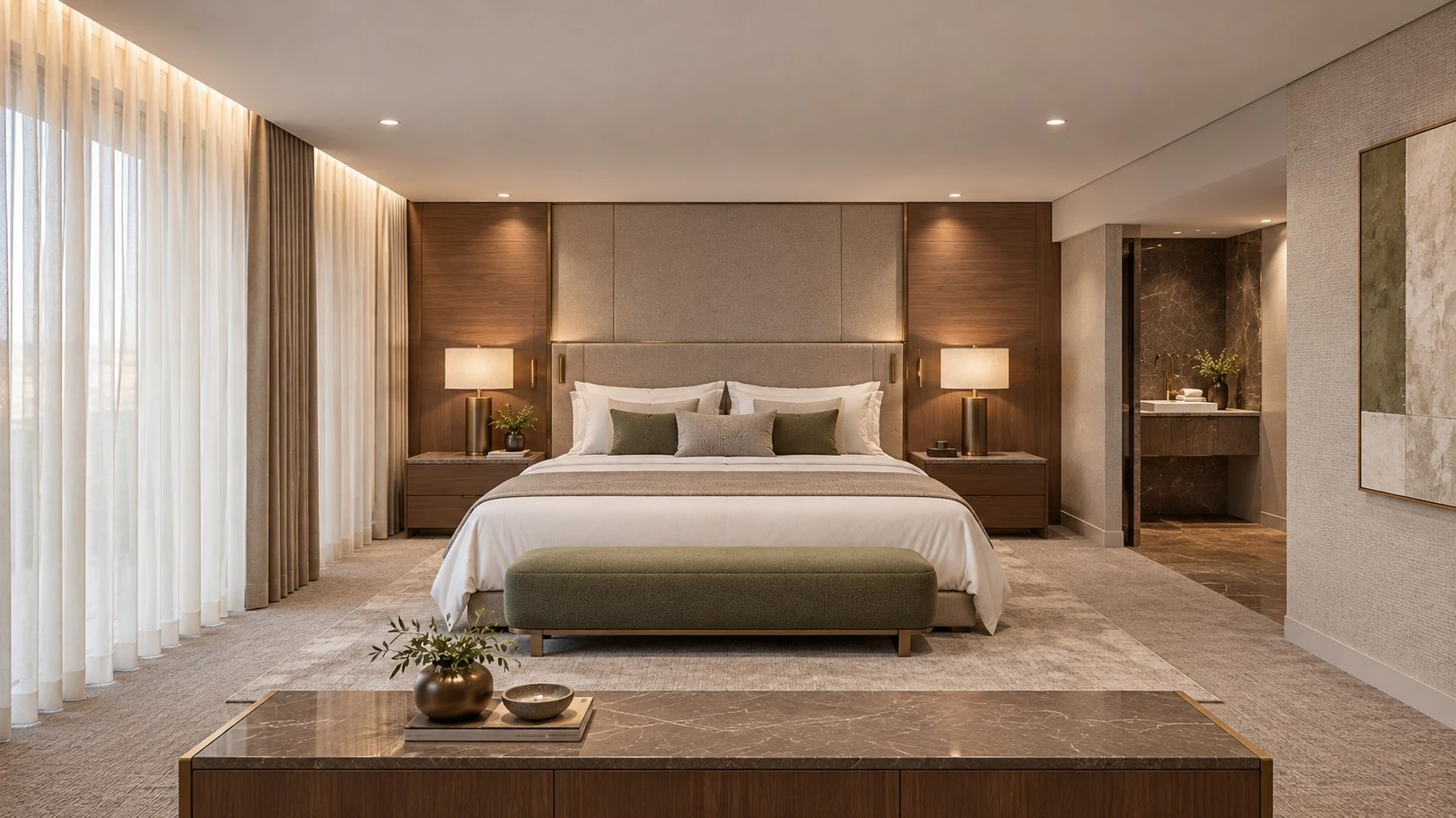 Dormitorio de la suite presidencial